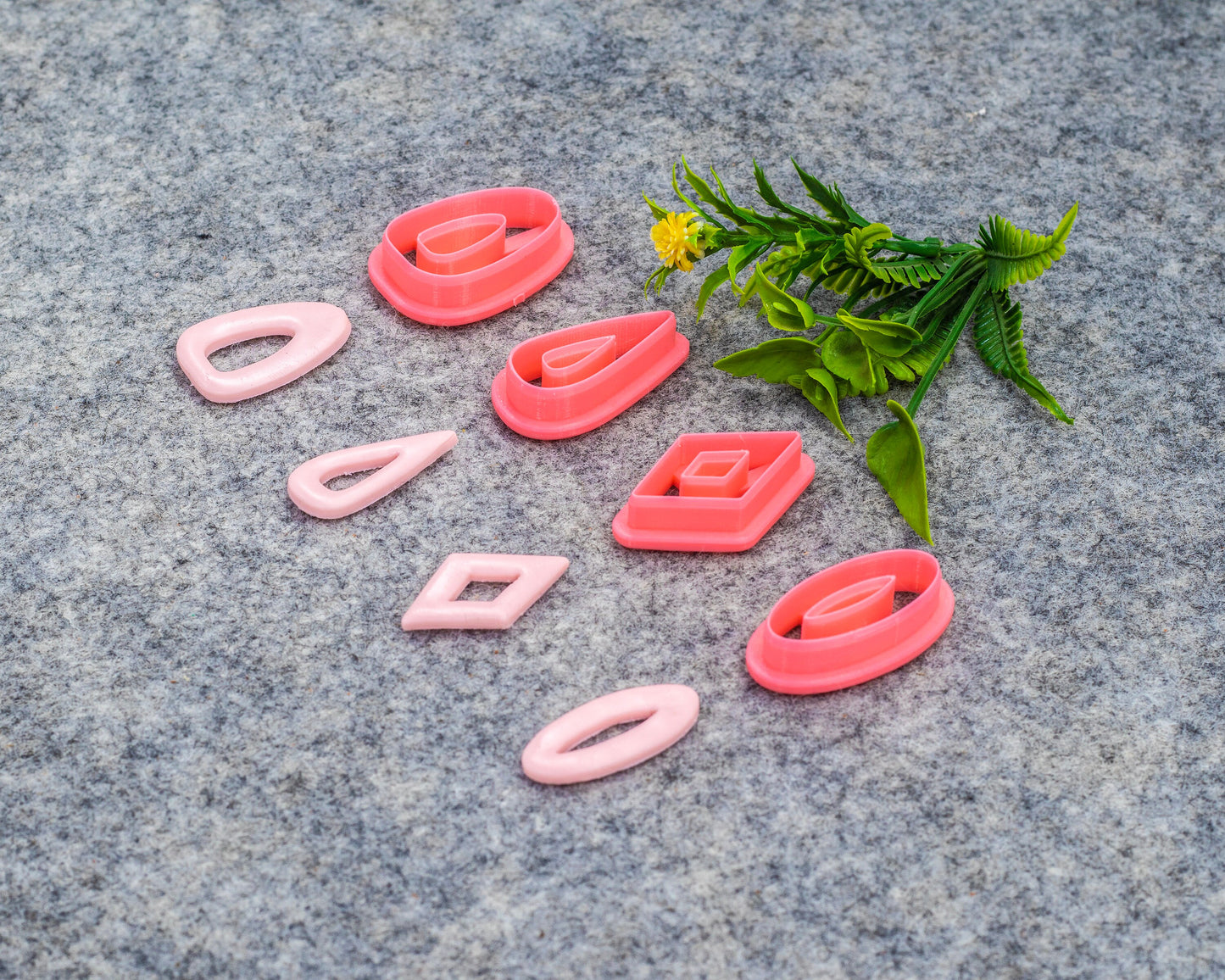 Organic shape set-7 Polymer clay cutter, Clay earring cutters, Polymer clay tools, 3D printed cutters#639