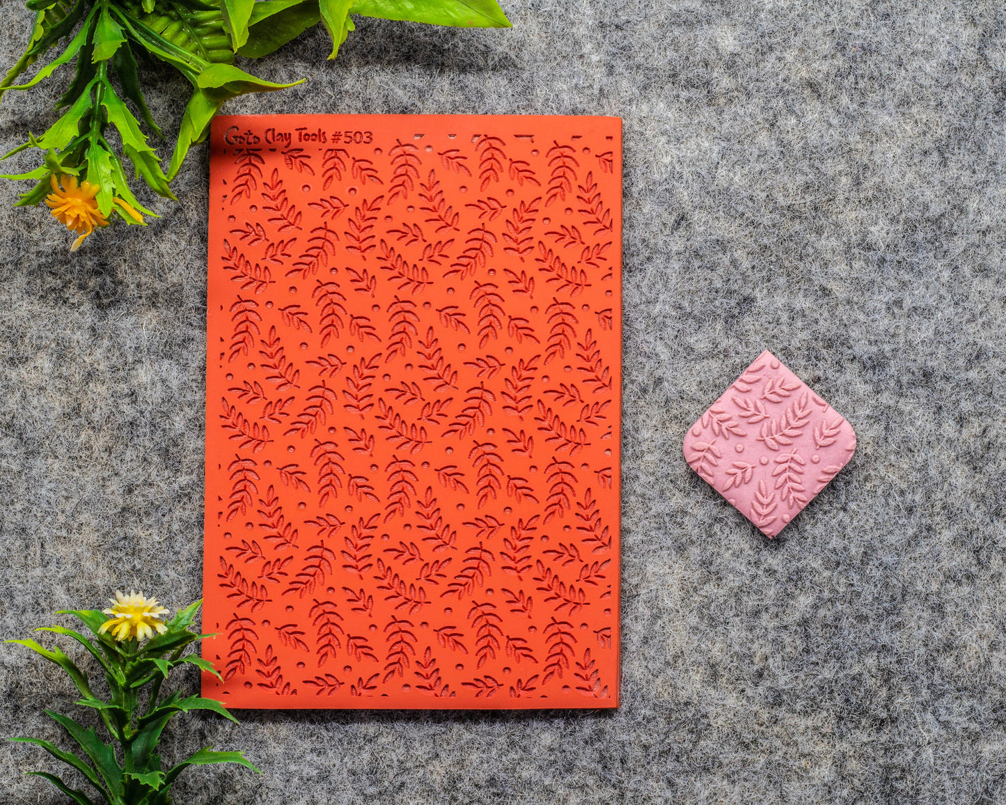 Leaves Texture mat for polymer clay, Polymer Clay Rubber Texture mat, Texture Tile mats, Rubber Texture Sheet #503