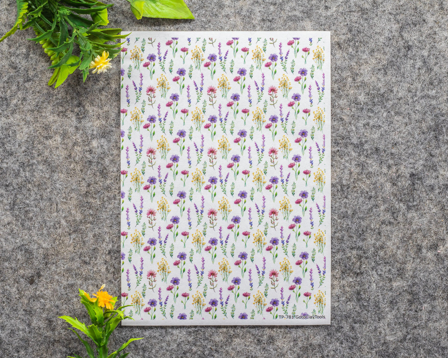Transfer paper for polymer clay, Wildflowers, water soluble transfer paper, polymer clay image transfers, magic transfer paper #781