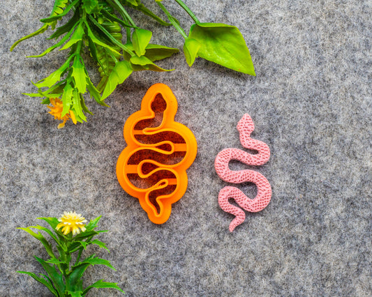 Snake shape Polymer clay cutter, boho snake Clay earring cutters, Polymer clay tools, 3D printed cutters #616