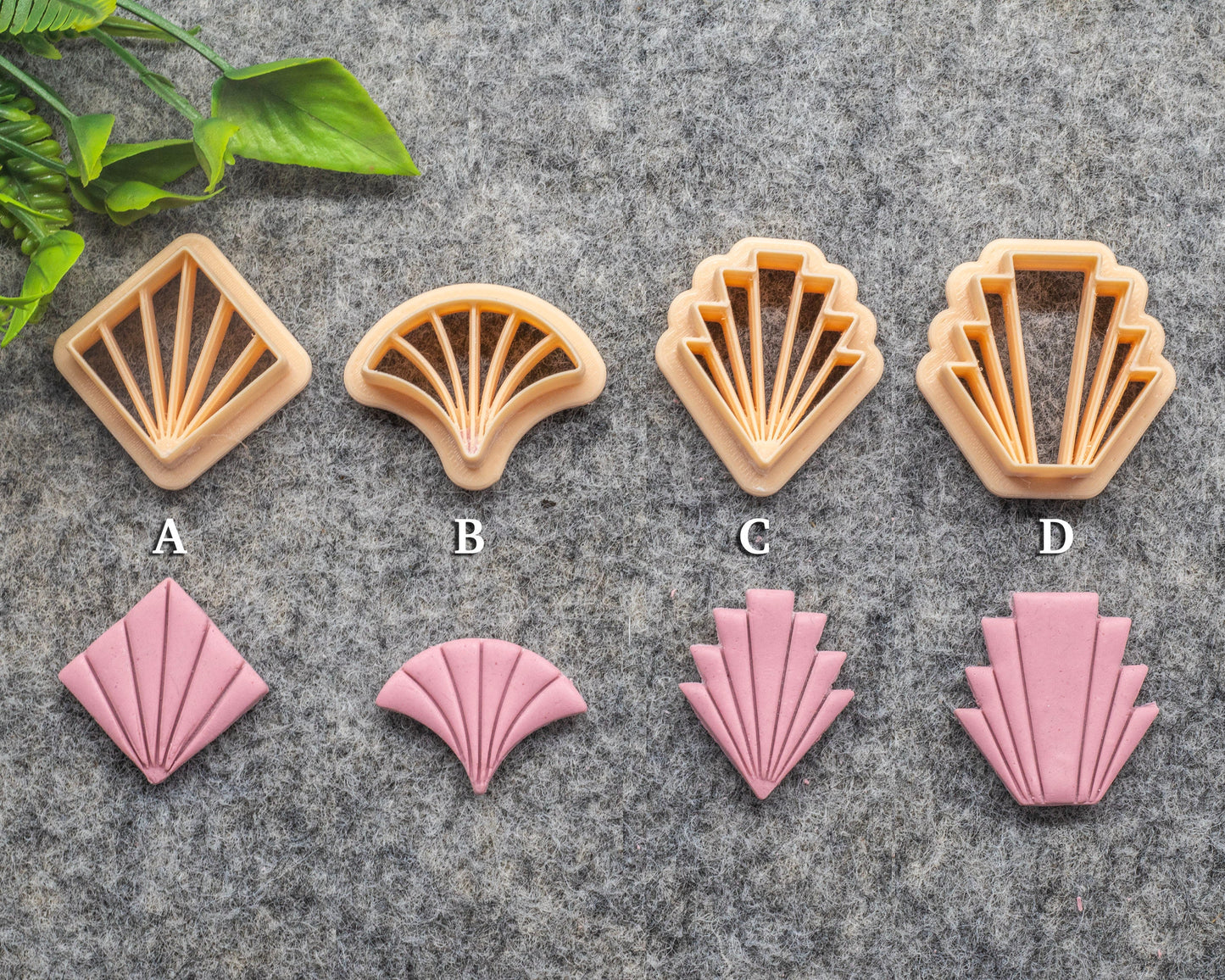 Art deco Scallop fan clay cutter, earring polymer clay cutter, Shell jewellery cutter, Art deco cutter Polymer clay tools #619