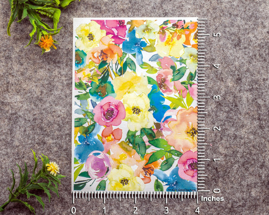 Transfer paper for polymer clay, Watercolor flowers, water soluble transfer paper, polymer clay image transfers, magic transfer paper #620