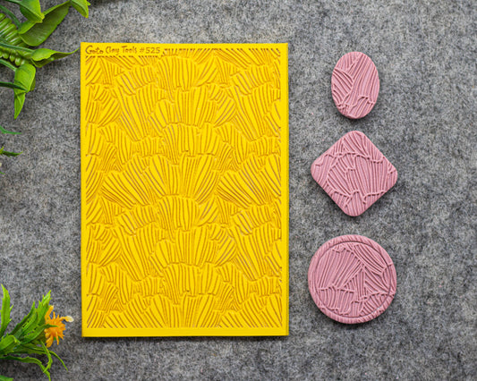 Frills Texture mat for polymer clay, Polymer Clay Rubber Texture mat, Texture Tile mats, Rubber Texture Sheet #525