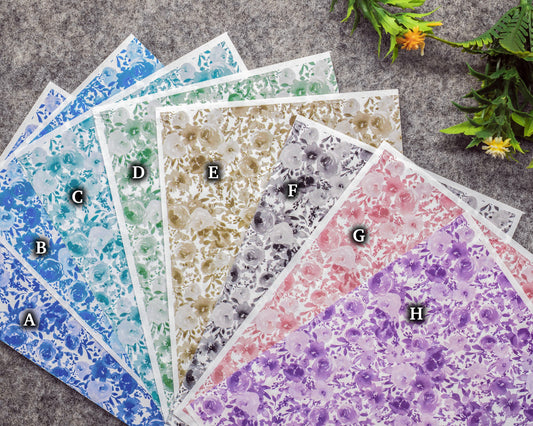 Transfer paper for polymer clay, Watercolor flowers, water soluble transfer paper, polymer clay image transfers, magic transfer paper #778M