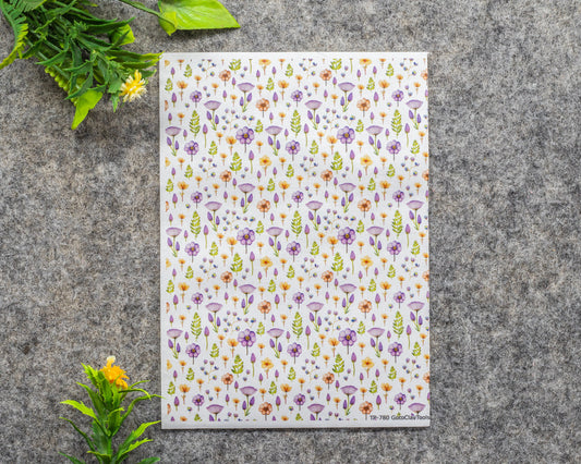 Transfer paper for polymer clay, Wildflowers, water soluble transfer paper, polymer clay image transfers, magic transfer paper #780