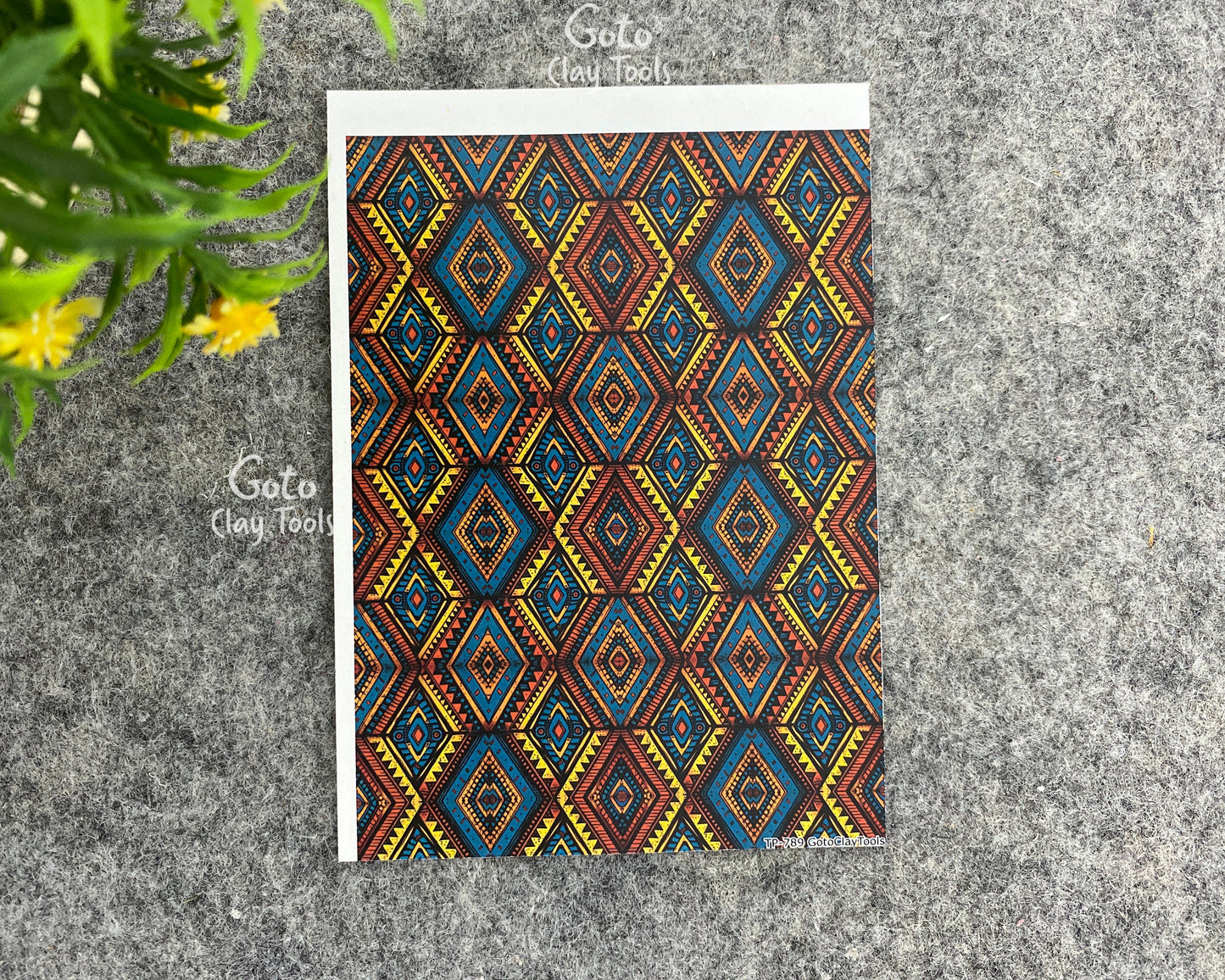 Transfer paper for polymer clay, African tribal, water soluble transfer paper, polymer clay image transfers, magic transfer paper #789