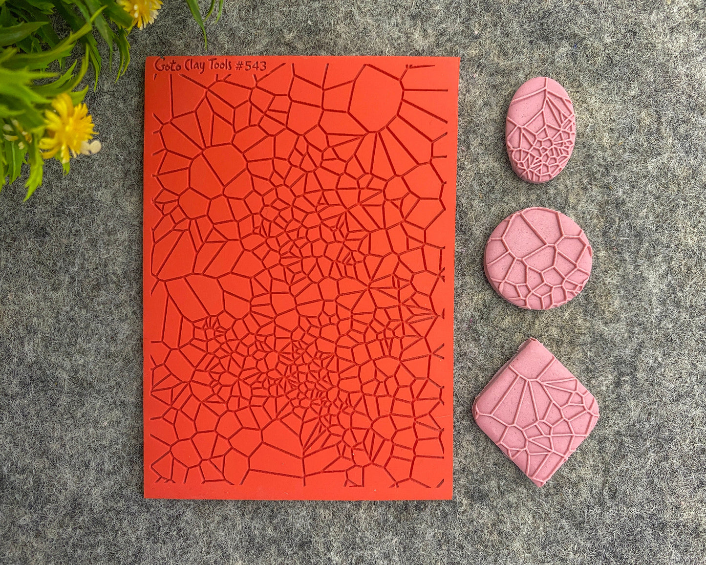 Parametric Texture Mat for Polymer Clay Jewelry: Rubber Tile #543