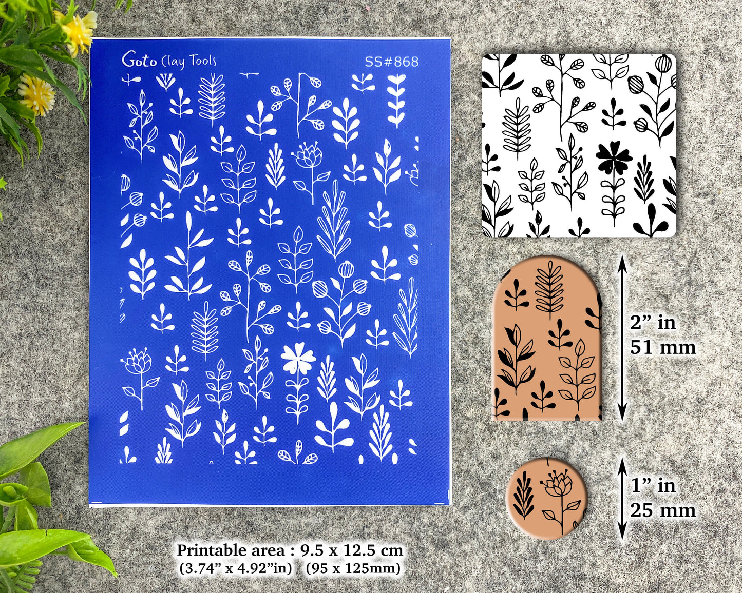 Leaves Silkscreen for Polymer Clay Earring making, Clay Stencils, Clay Earring Silkscreen, Polymer Clay Supplies SS#868