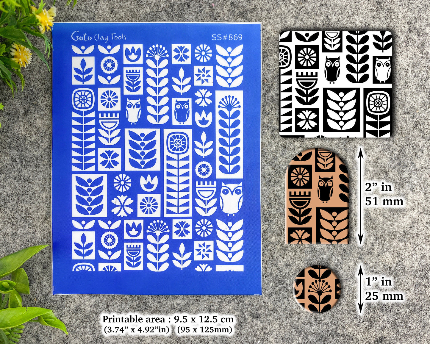 Folk art Silkscreen for Polymer Clay Earring making, Clay Stencils, Clay Earring Silkscreen, Polymer Clay Supplies SS#869