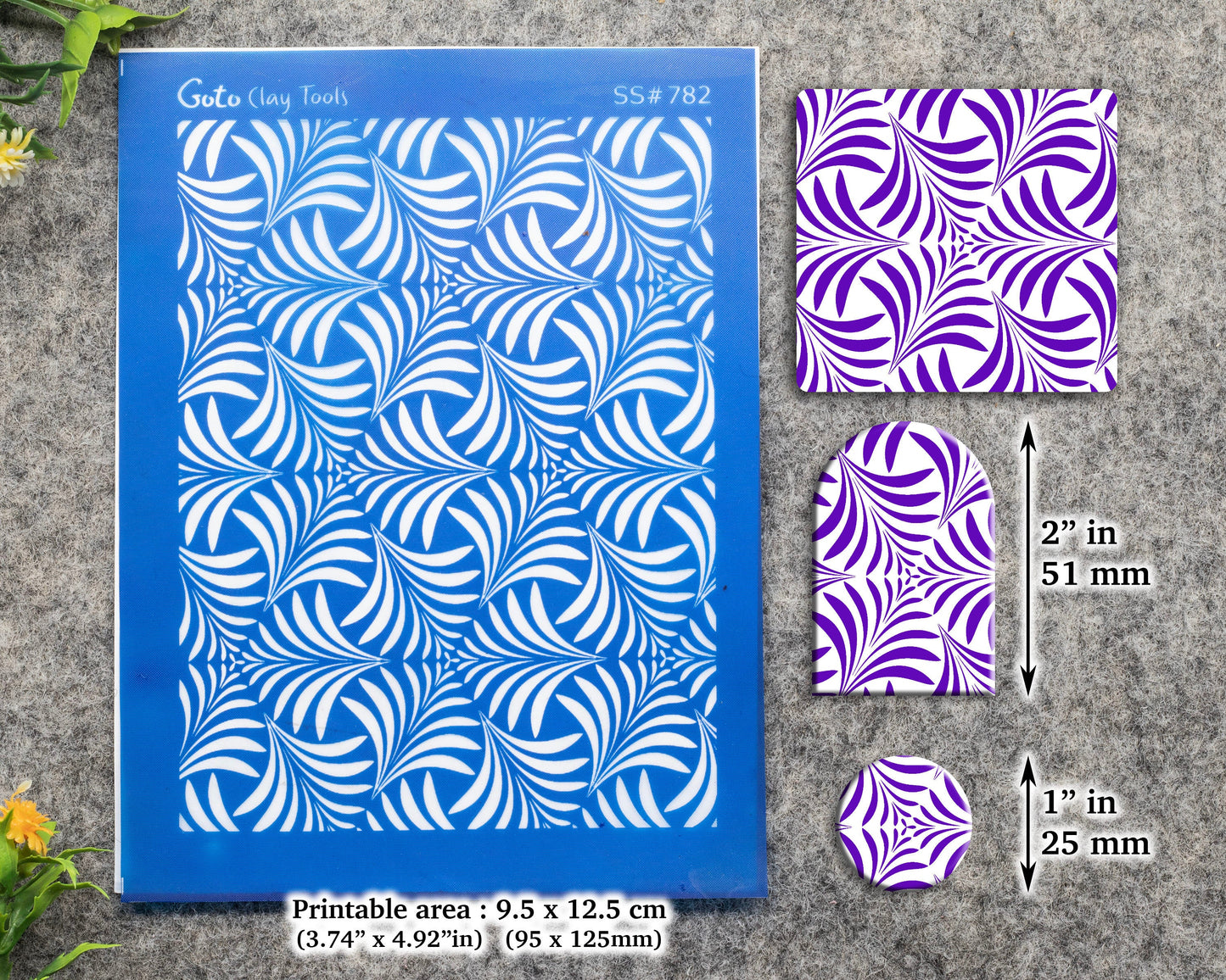 Art deco scallop Silkscreen for Polymer Clay Earring making, Clay Stencils, Clay Earring Silkscreen, Polymer Clay Supplies SS#782