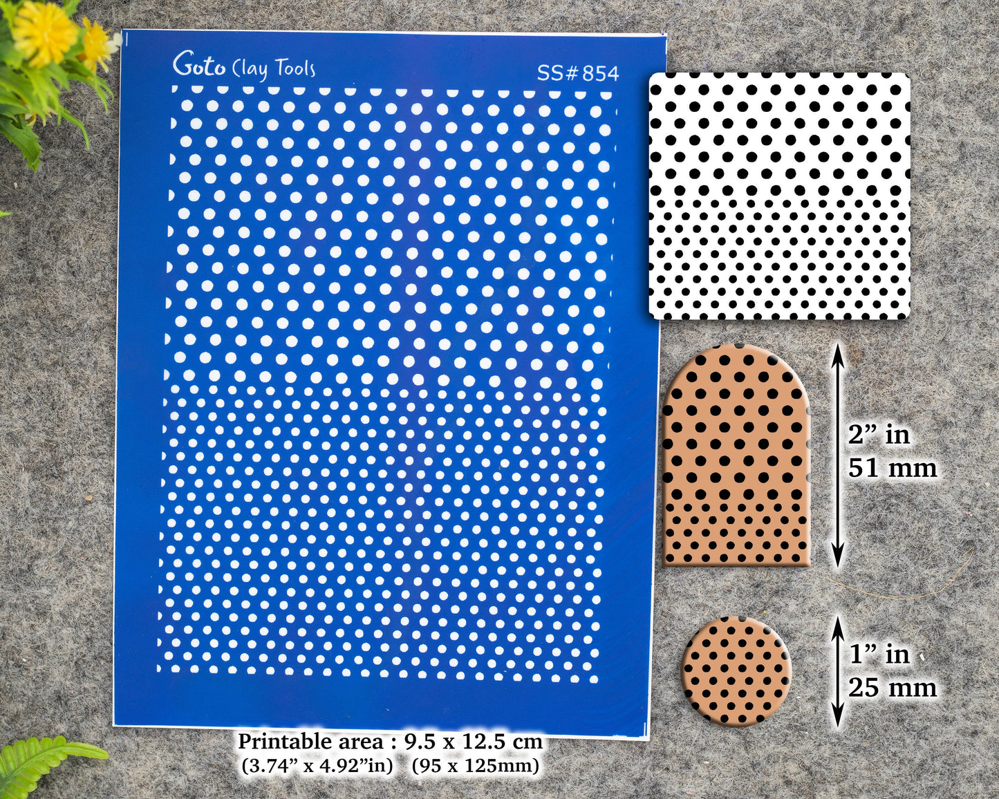 Polka dots Silkscreen for Polymer Clay Earring making, Clay Stencils, Clay Earring Silkscreen, Polymer Clay Supplies SS#854