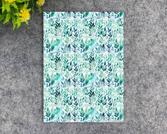 Transfer paper for polymer clay, warercolor leaves , water soluble transfer paper, polymer clay image transfers, magic transfer paper #867