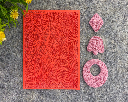 Snake Skin Doodle Texture mat for polymer clay, Polymer Clay Rubber Texture mat, Texture Tile mats, Rubber Texture Sheet #548