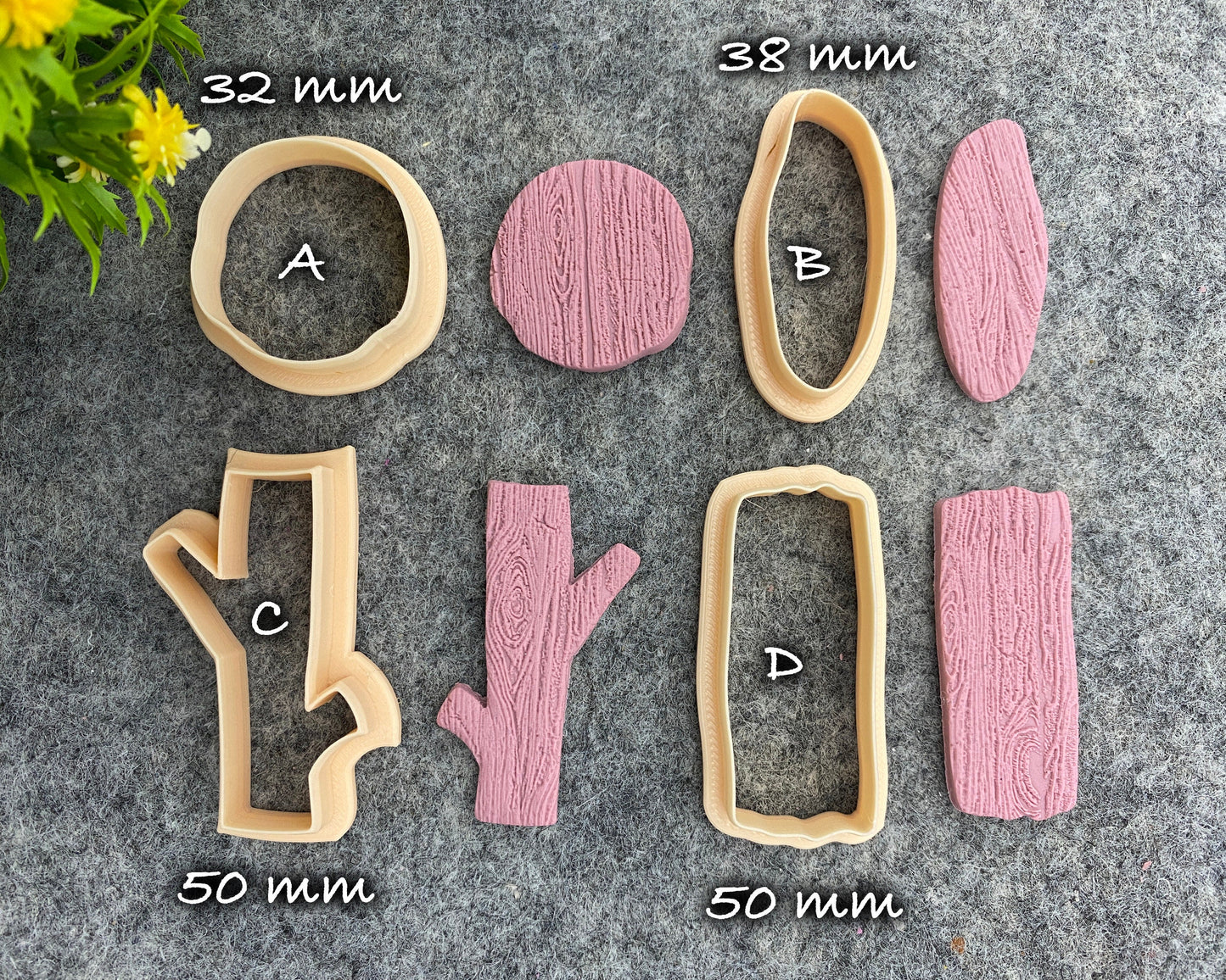 Wood Texture Rubber Mat for Polymer Clay Jewelry (74 mm X 105 mm) #549