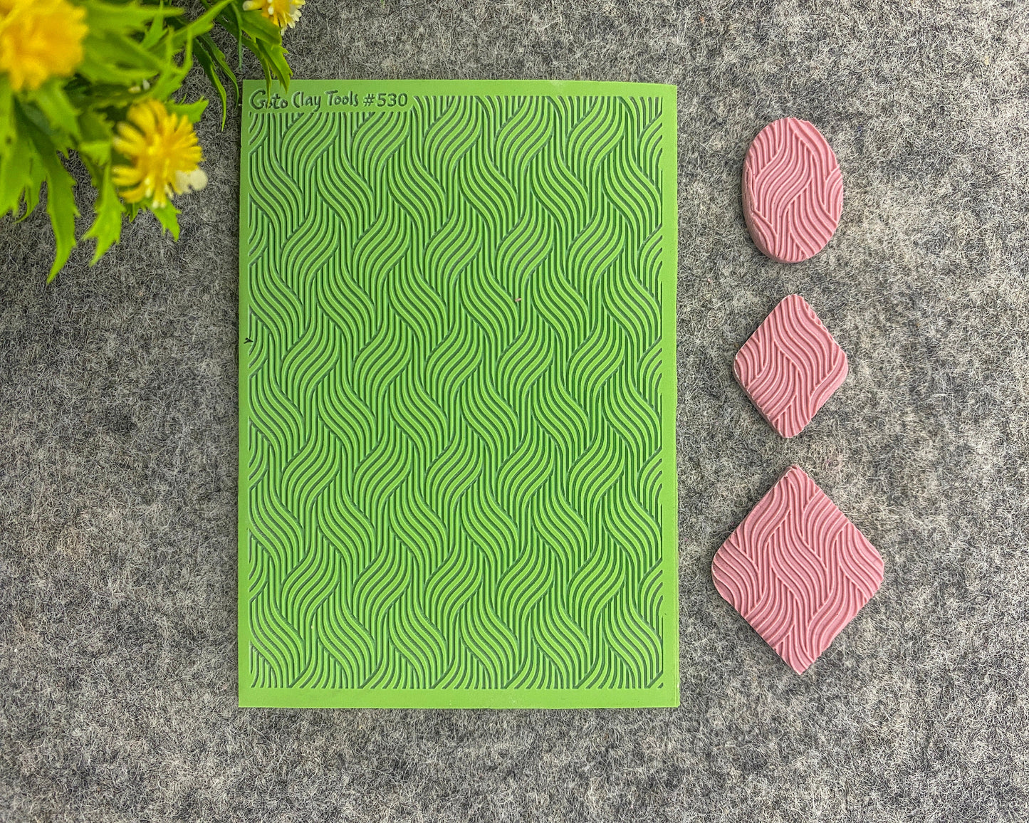 Art Deco Weave Rubber Texture Mat for Polymer Clay (#530)