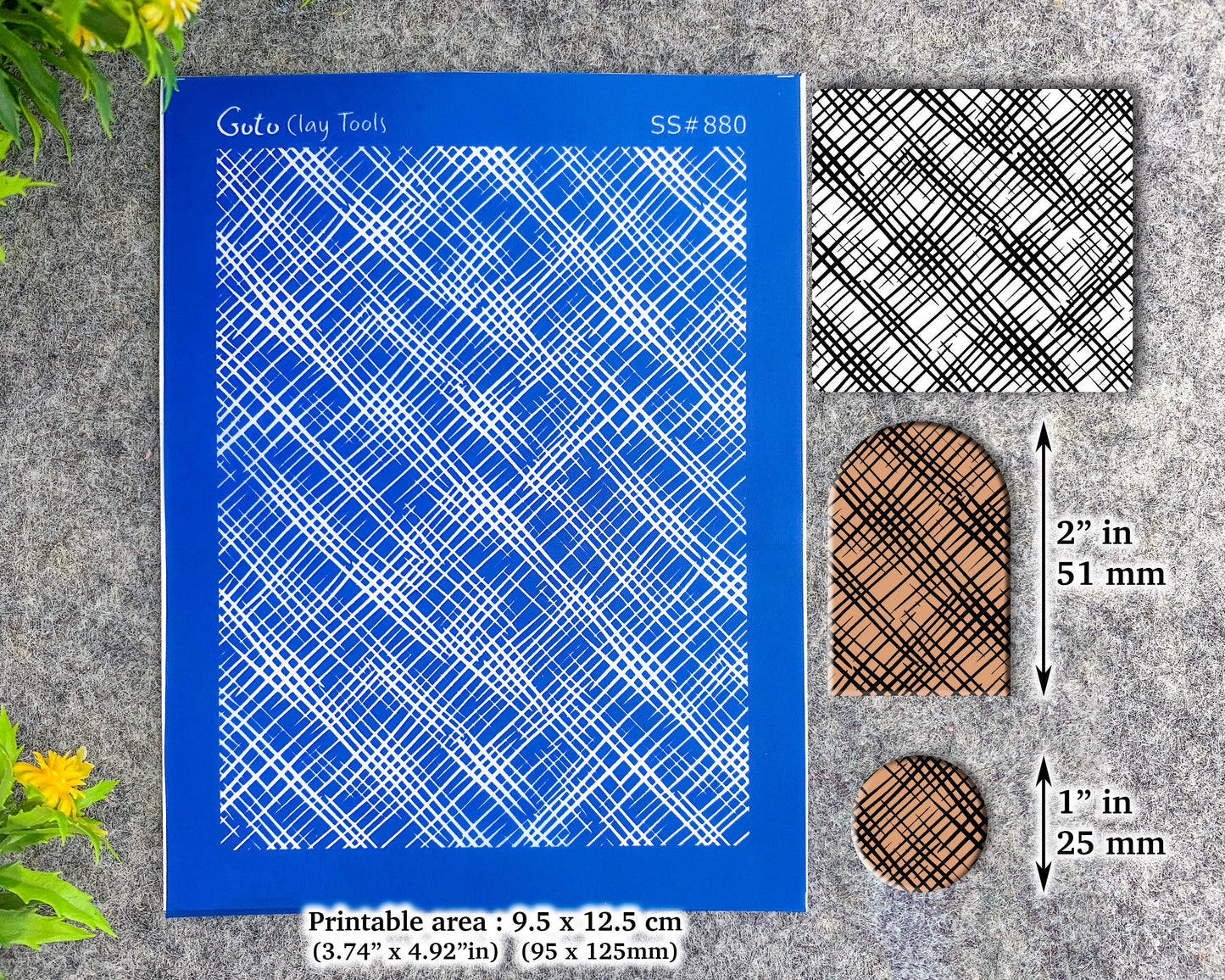 Criss Cross Silkscreen for Polymer Clay Earring making, Clay Stencils, Clay Earring Silkscreen, Polymer Clay Supplies SS#880