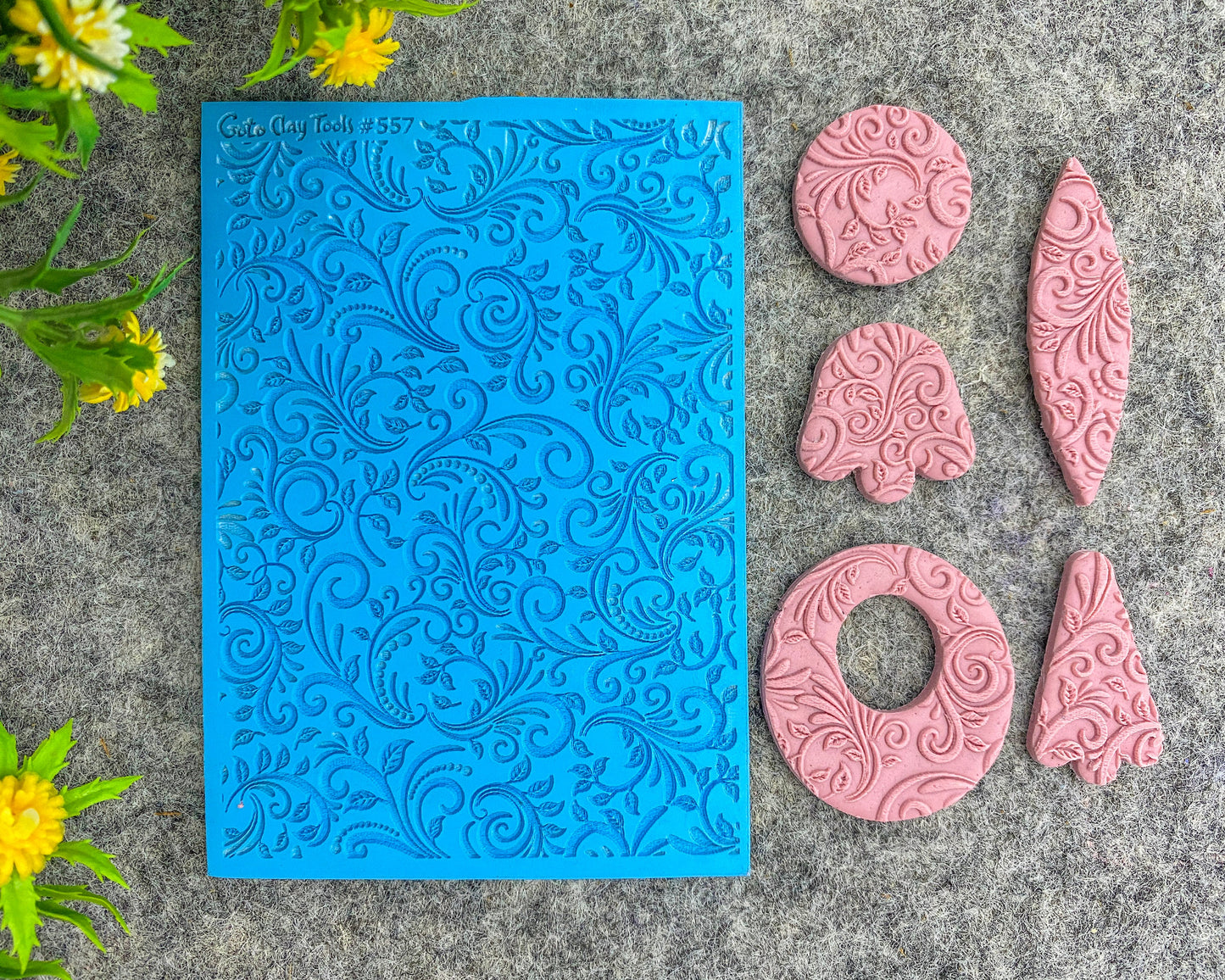 Ornamental Texture mat for polymer clay, Polymer Clay Rubber Texture mat, Texture Tile mats, Rubber Texture Sheet #557