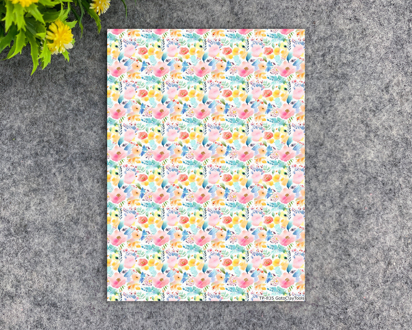 Transfer paper for polymer clay, Watercolor flowers, water soluble transfer paper, polymer clay image transfers, magic transfer paper #835