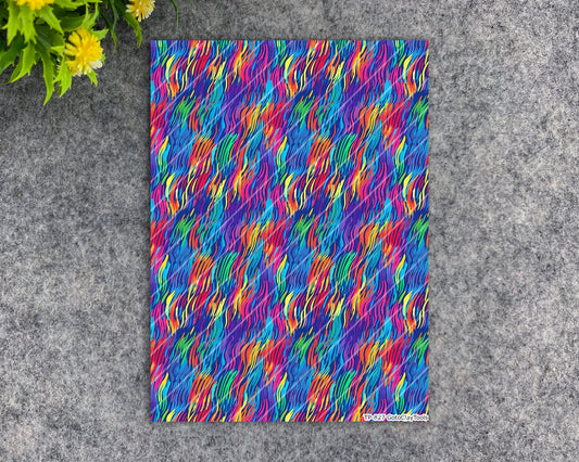 Transfer paper for polymer clay, Colorful Strokes, water soluble transfer paper, polymer clay image transfers, magic transfer paper #827