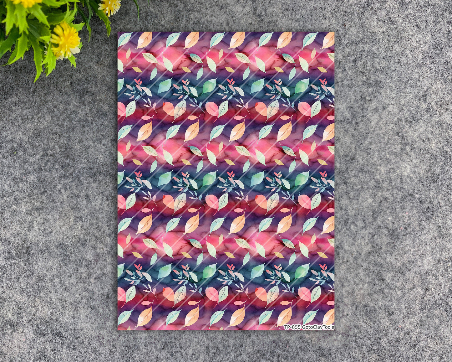 Transfer paper for polymer clay, Watercolor flowers, water soluble transfer paper, polymer clay image transfers, magic transfer paper #855