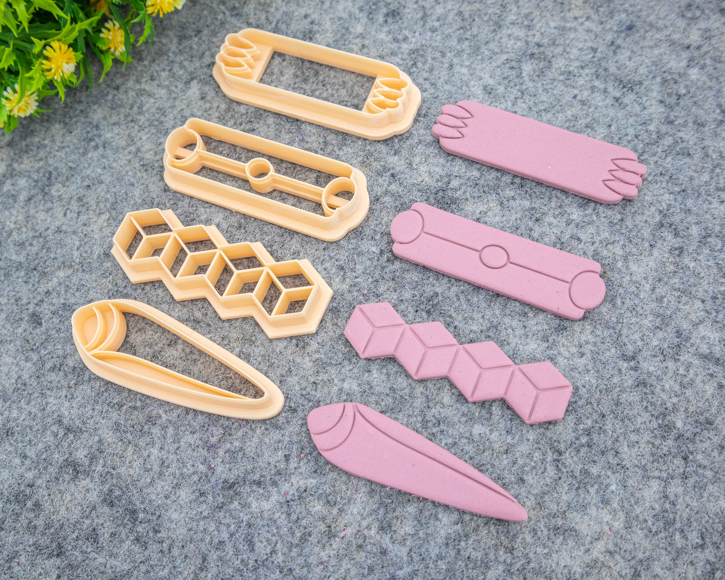Barrette Clay Cutters, Hair Clip Cutter, Hair Barrette Cutters for Clay, Clay Hair Accessories, Embossed cutters #648-E2