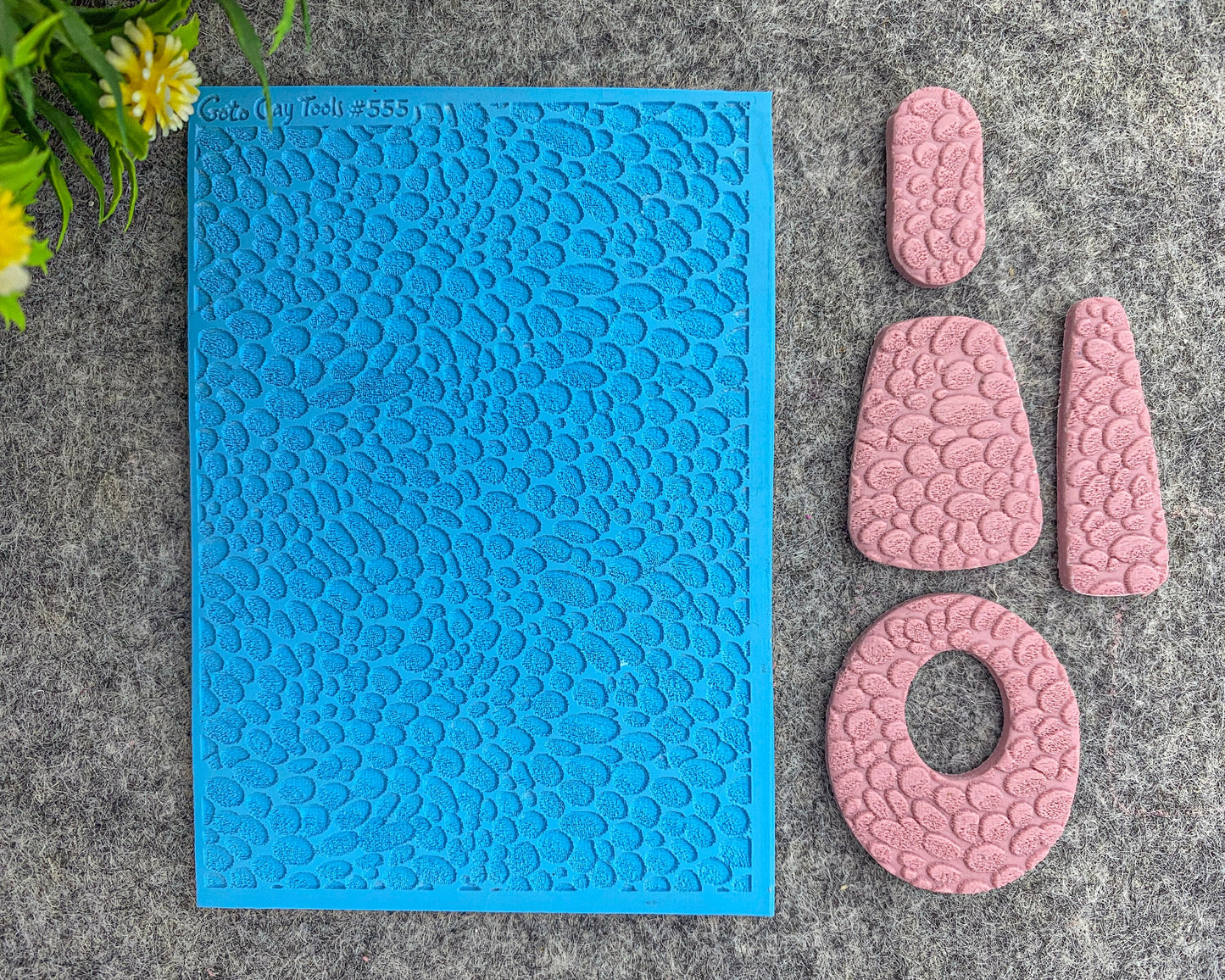 Pebbles Texture mat for polymer clay, Polymer Clay Rubber Texture mat, Texture Tile mats, Rubber Texture Sheet #555