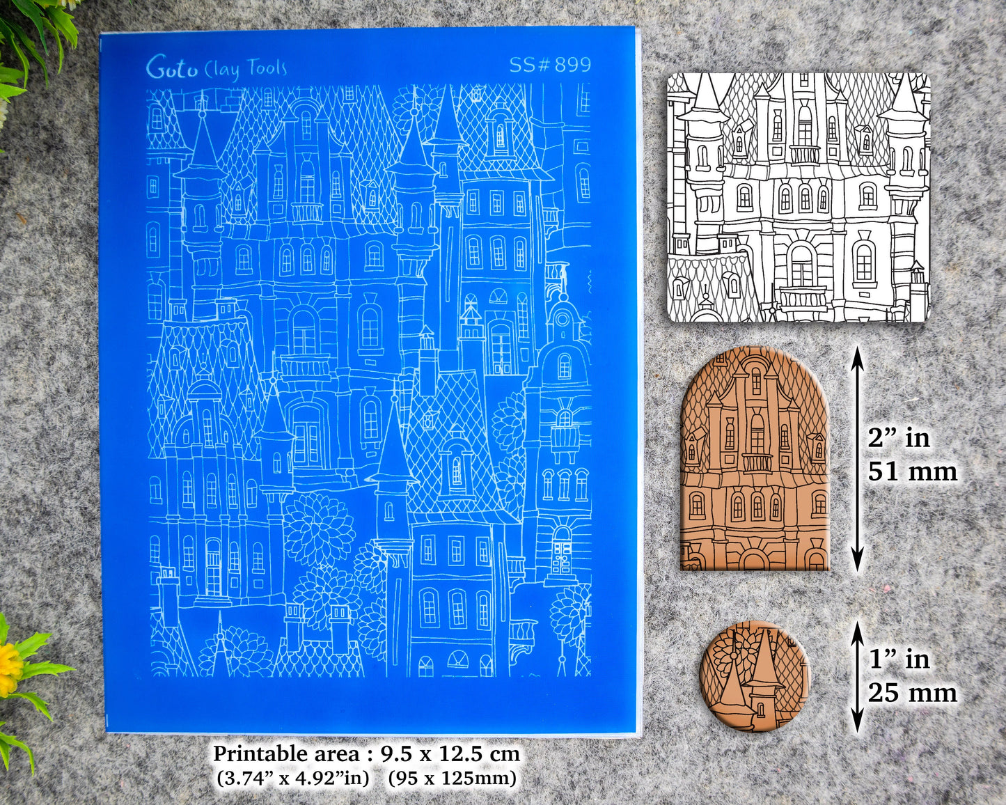 Buildings Silkscreen for Polymer Clay Earring making, Clay Stencils, Clay Earring Silkscreen, Polymer Clay Supplies SS#899