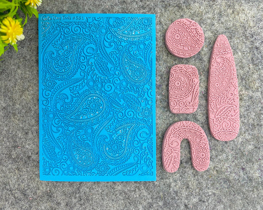 Ornamental Texture mat for polymer clay, Polymer Clay Rubber Texture mat, Texture Tile mats, Rubber Texture Sheet #561