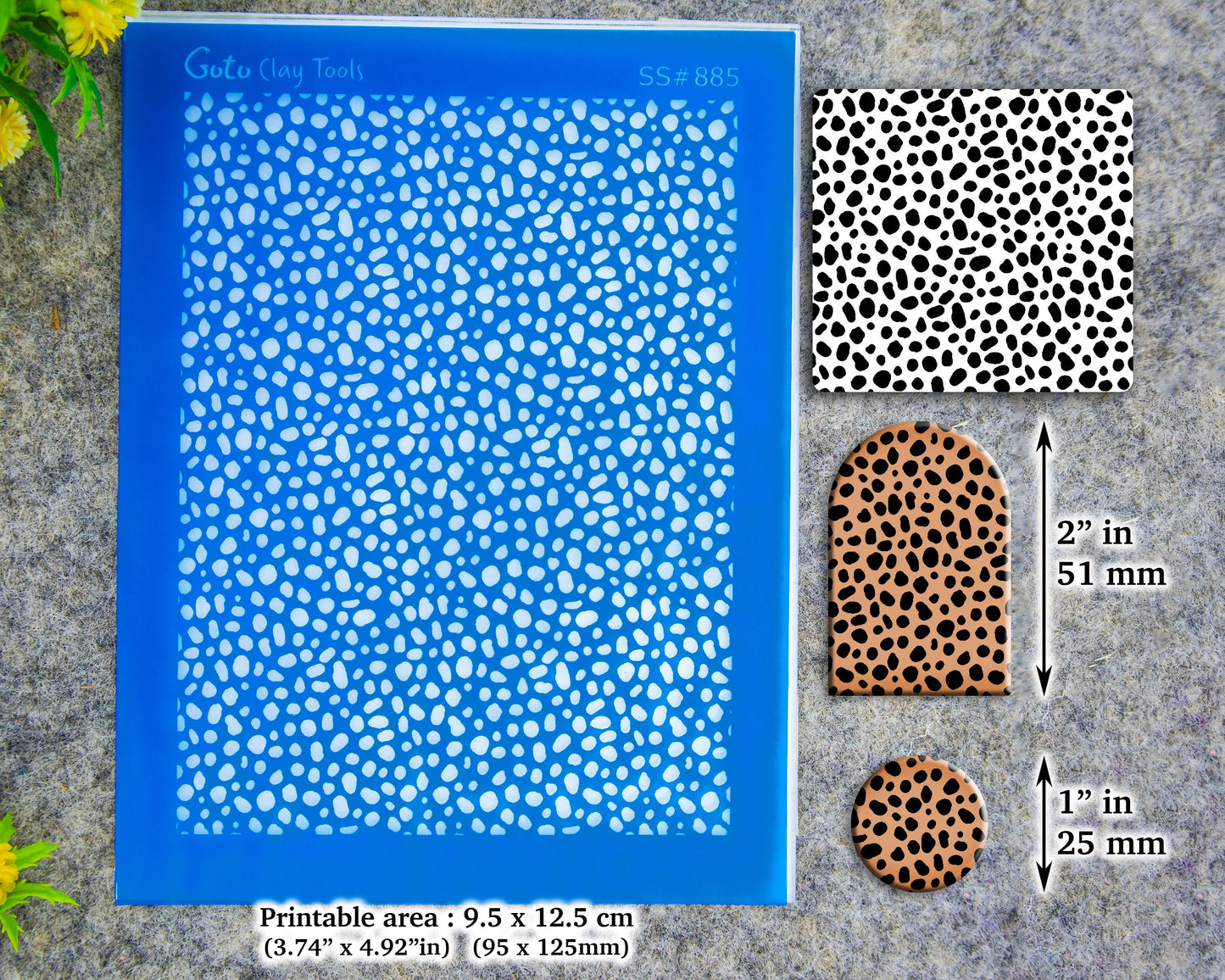 Terrazzo Silkscreen for Polymer Clay Earring making, Clay Stencils, Clay Earring Silkscreen, Polymer Clay Supplies SS#885