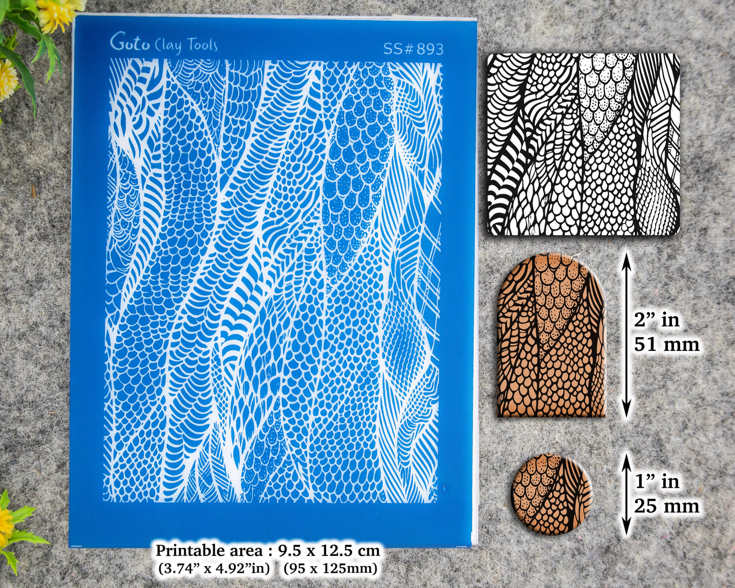 Snake skin Silkscreen for Polymer Clay Earring making, Clay Stencils, Clay Earring Silkscreen, Polymer Clay Supplies SS#893