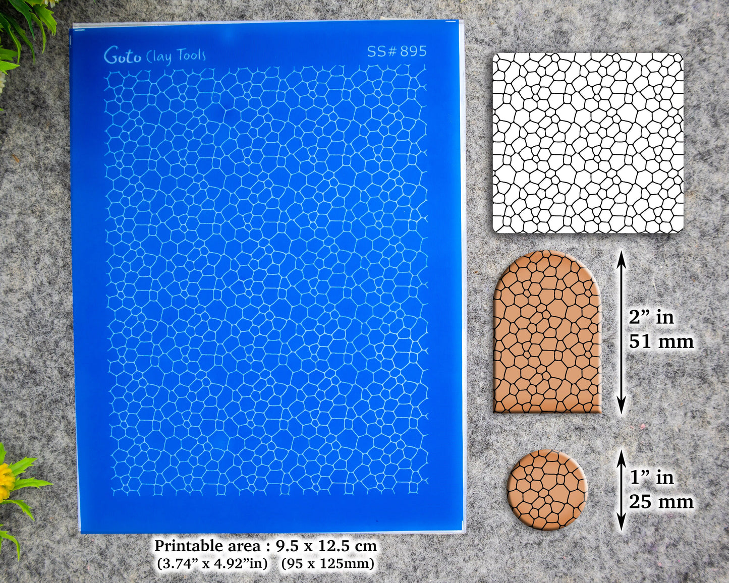 Crackle Silkscreen for Polymer Clay Earring making, Clay Stencils, Clay Earring Silkscreen, Polymer Clay Supplies SS#895