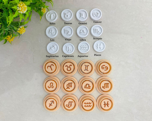Zodiac signs clay cutters, Astrological symbols cutters for polymer clay, 3D printed cutters