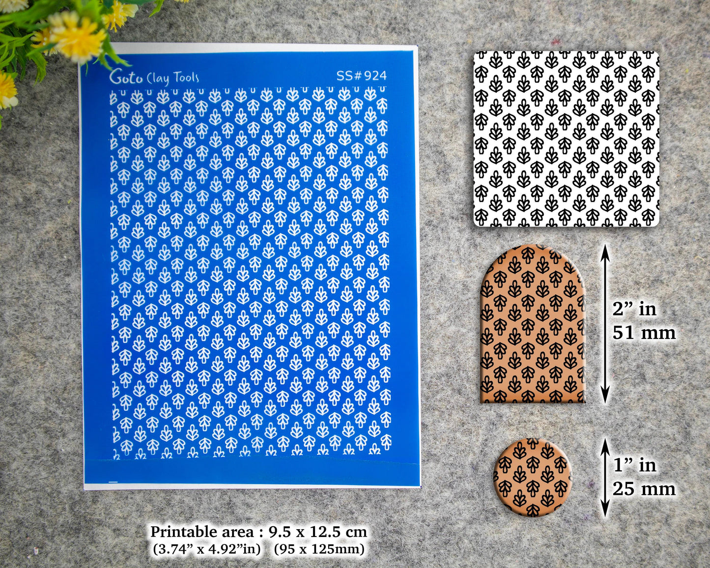 Indian style Silkscreen for Polymer Clay Earring making, Clay Stencils, Clay Earring Silkscreen, Polymer Clay Supplies SS#924