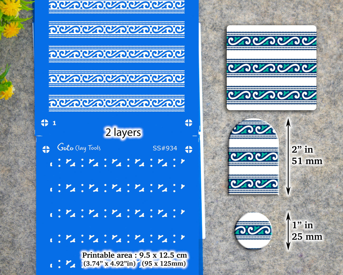 2 layers Indian Silkscreen for Polymer Clay Earring making, Clay Stencils, Clay Earring Silkscreen SS#934