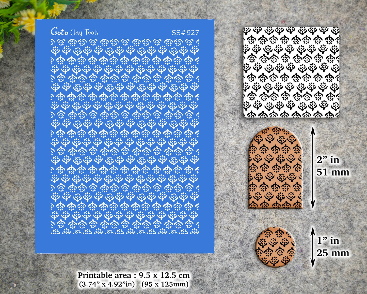 Indian style Silkscreen for Polymer Clay Earring making, Clay Stencils, Clay Earring Silkscreen, Polymer Clay Supplies SS#927