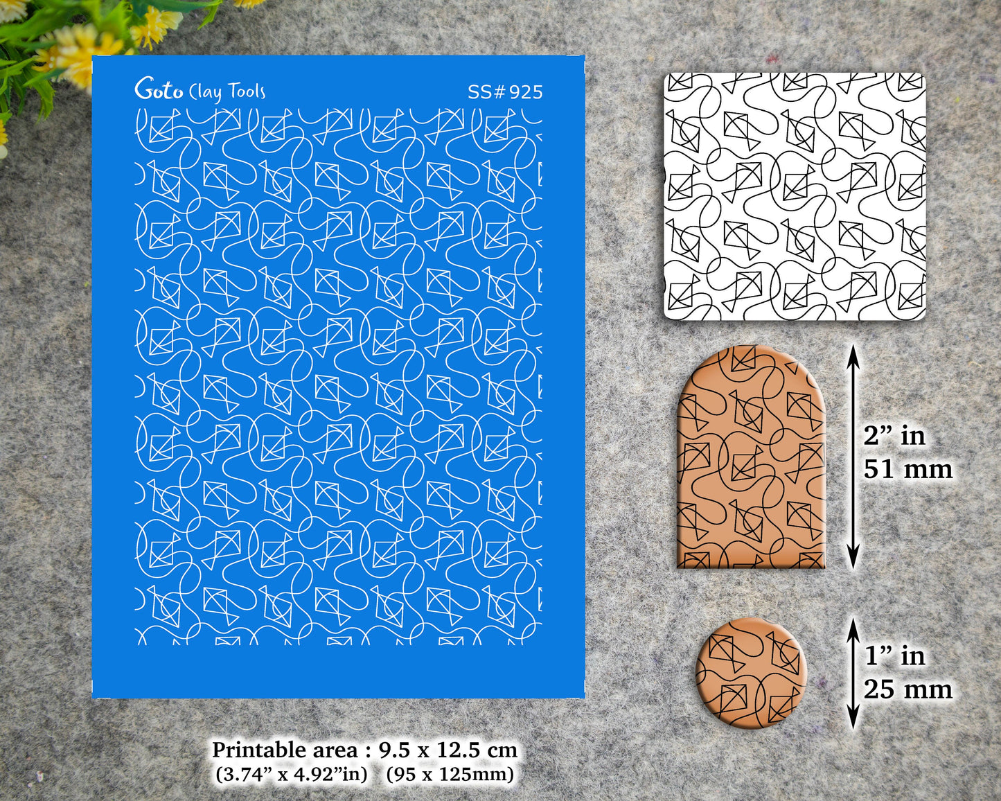 Indian style Silkscreen for Polymer Clay Earring making, Clay Stencils, Clay Earring Silkscreen, Polymer Clay Supplies SS#925