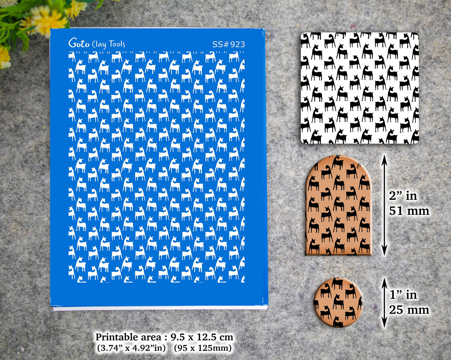 Deer Indian style Silkscreen for Polymer Clay Earring making, Clay Stencils, Clay Earring Silkscreen, Polymer Clay Supplies SS#923