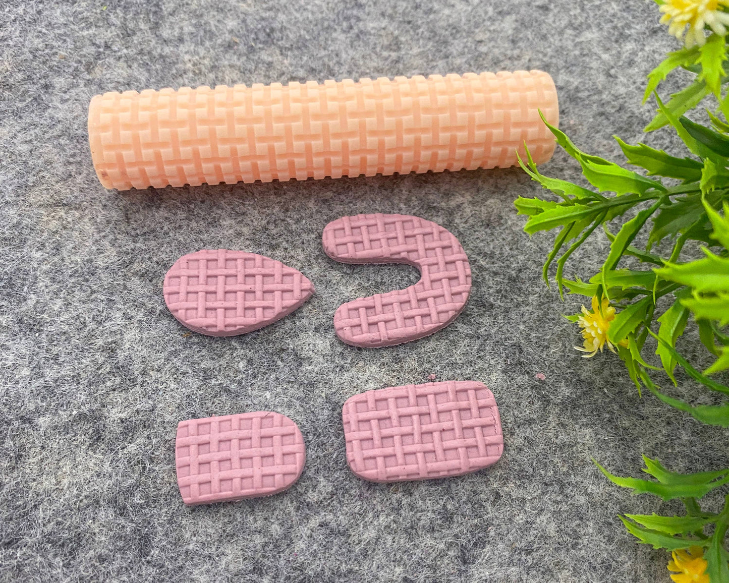 Wicker Texture Roller: Polymer Clay Tool, Resin Hand Roller #104