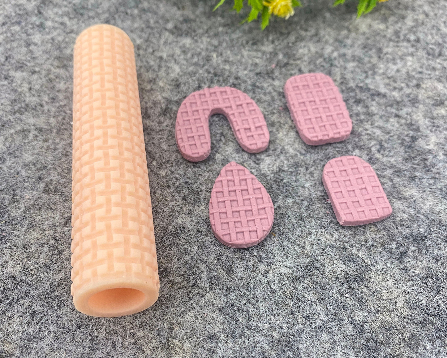 Wicker Texture Roller: Polymer Clay Tool, Resin Hand Roller #104
