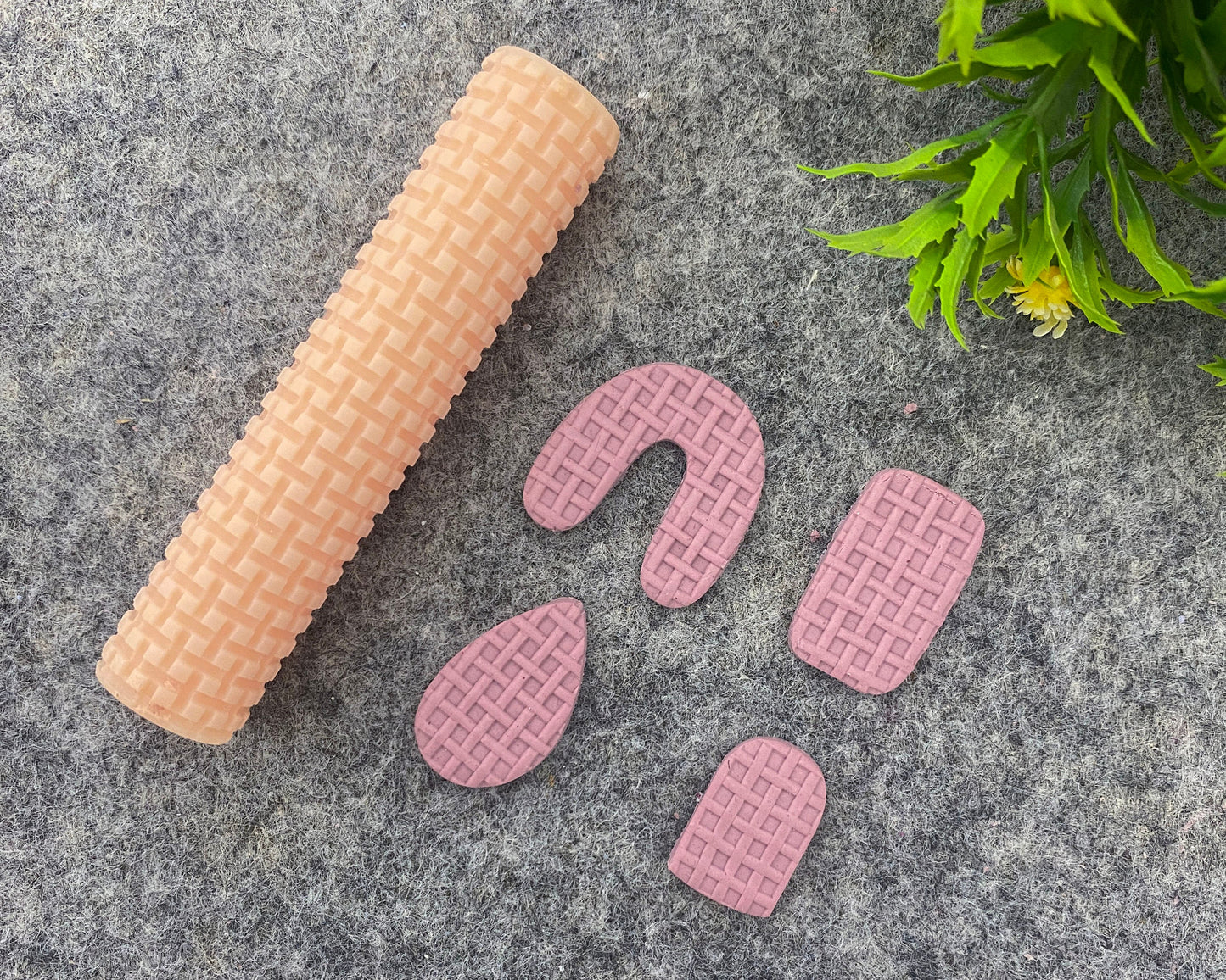 Wicker Texture Roller: Polymer Clay Tool, Resin Hand Roller #104