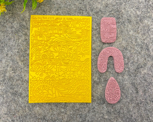 Doodle Texture mat for polymer clay, Polymer Clay Rubber Texture mat, Texture Tile mats, Rubber Texture Sheet #575