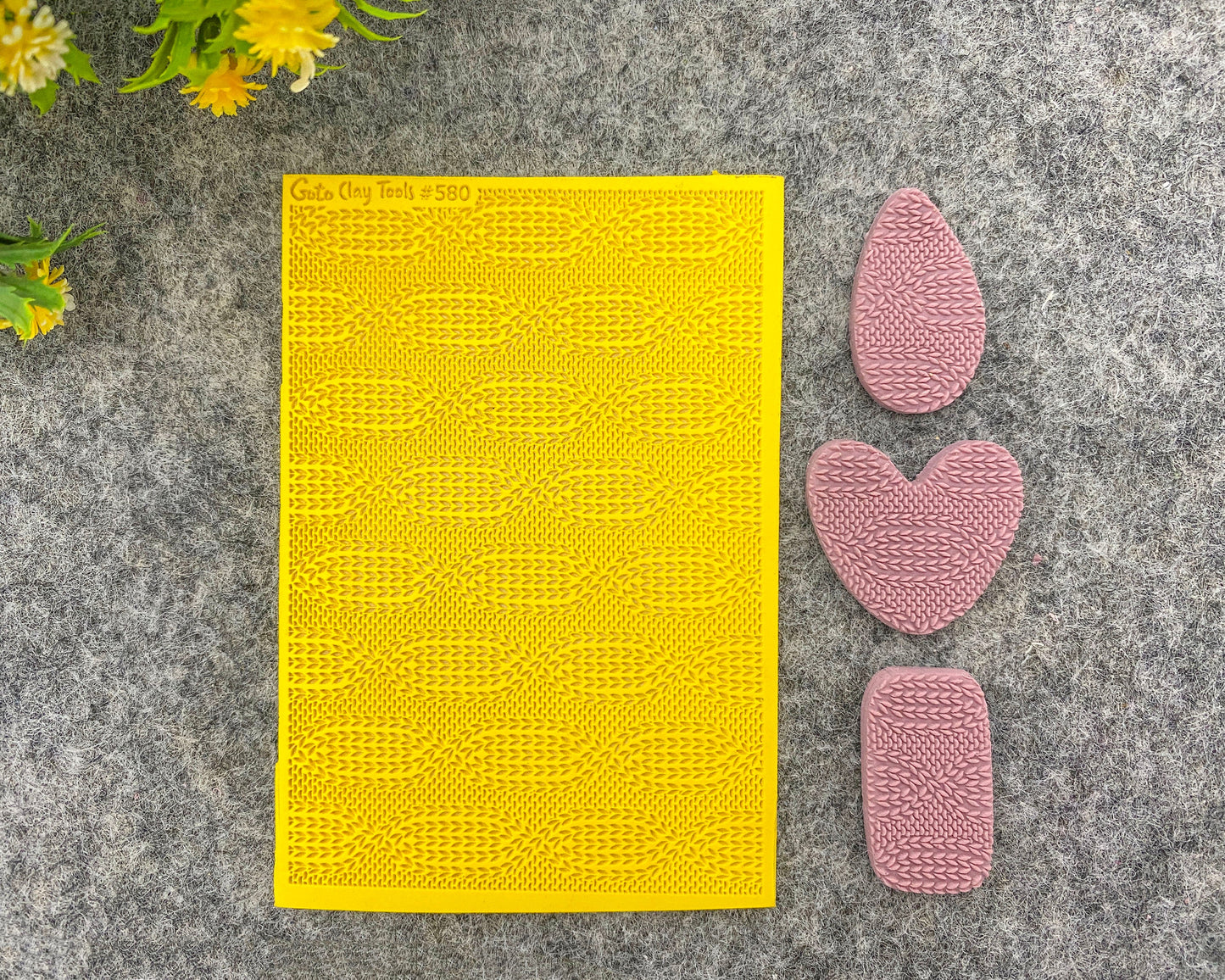 Knot weave Texture mat for polymer clay, Polymer Clay Rubber Texture mat, Texture Tile mats, Rubber Texture Sheet #580