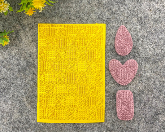 Knot weave Texture mat for polymer clay, Polymer Clay Rubber Texture mat, Texture Tile mats, Rubber Texture Sheet #580