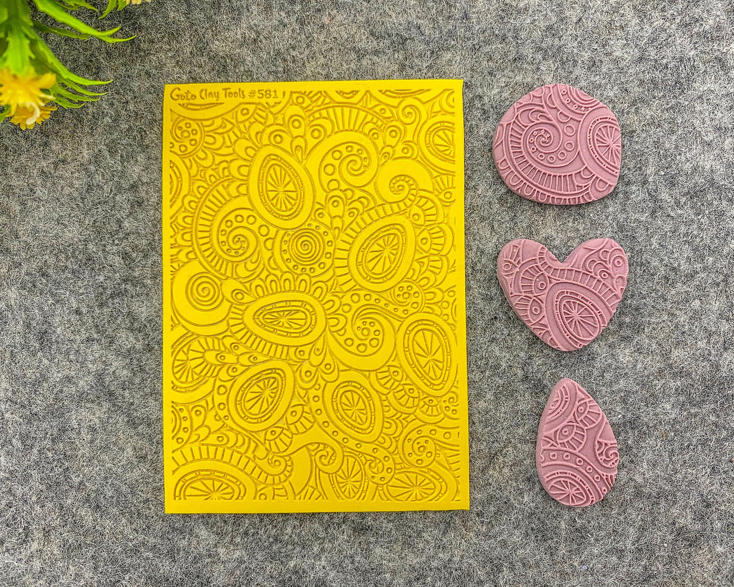 Doodle Texture mat for polymer clay, Polymer Clay Rubber Texture mat, Texture Tile mats, Rubber Texture Sheet #581