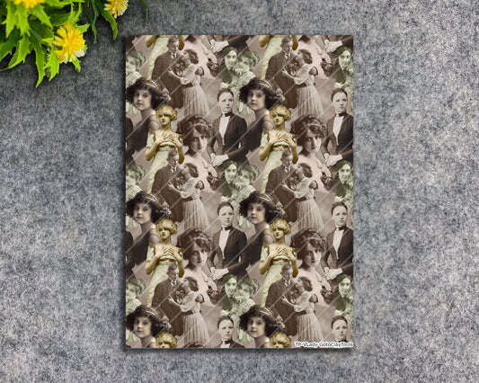 Transfer paper for polymer clay, Vintage women, water soluble transfer paper, polymer clay image transfers, magic transfer paper #VLady-1065