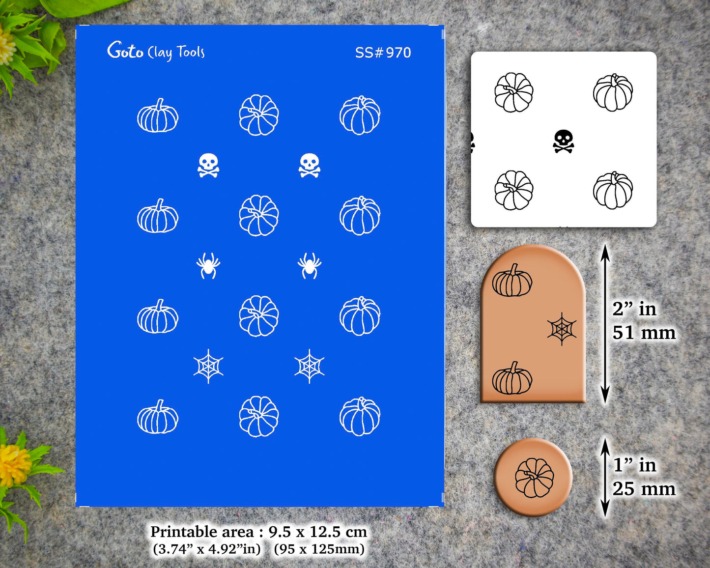 Halloween Spider Pumpkin Silkscreen for Polymer Clay Earring making, Clay Stencils, Clay Earring Silkscreen, Polymer Clay Supplies SS#970