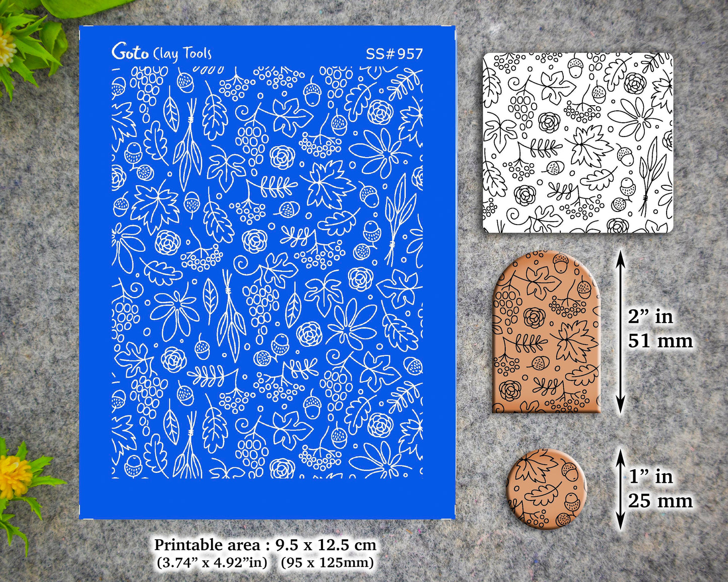 Autumn leaves Silkscreen for Polymer Clay Earring making, Clay Stencils, Clay Earring Silkscreen, Polymer Clay Supplies SS#957