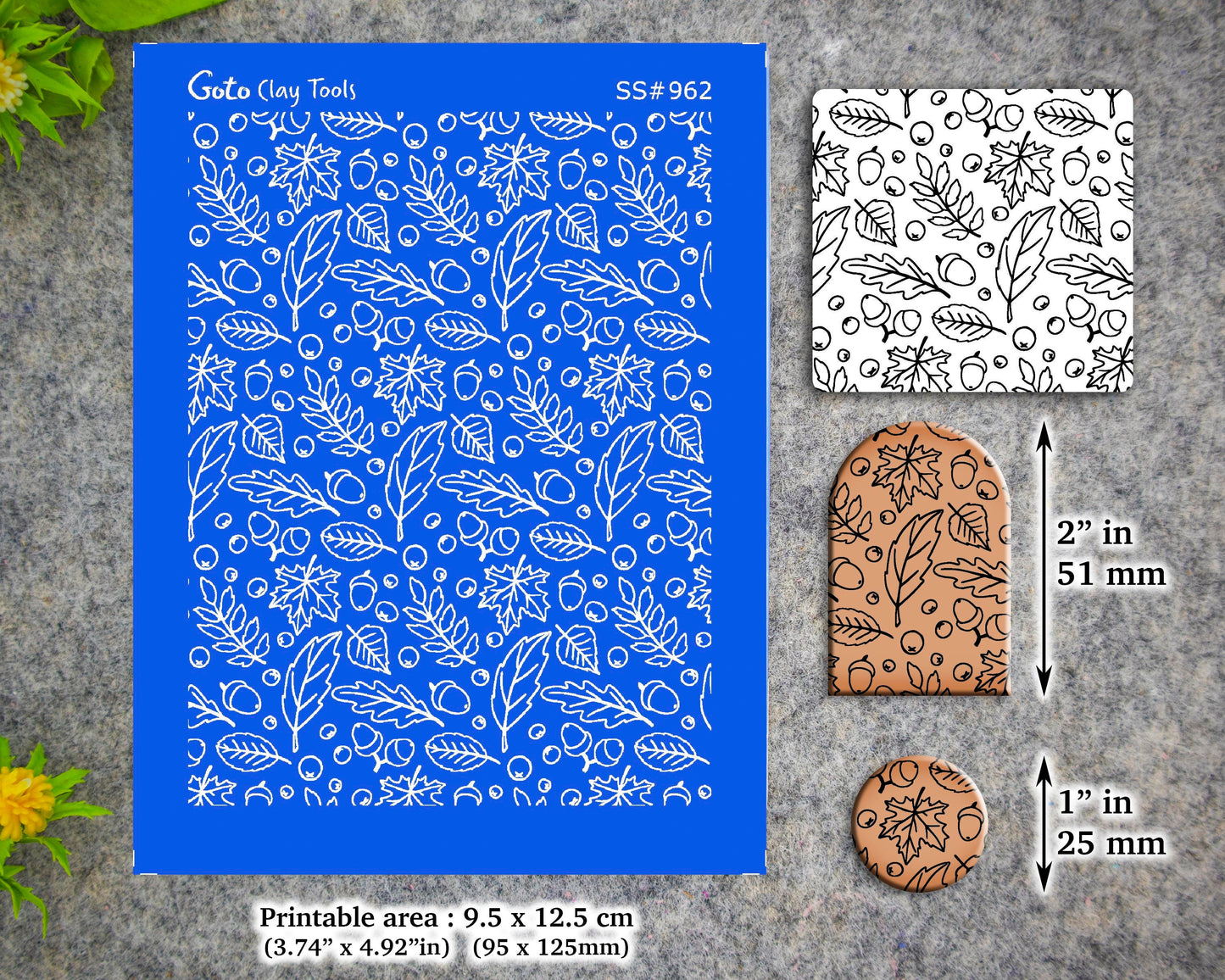 Autumn Silkscreen for Polymer Clay Earring making, Clay Stencils, Clay Earring Silkscreen, Polymer Clay Supplies SS#962
