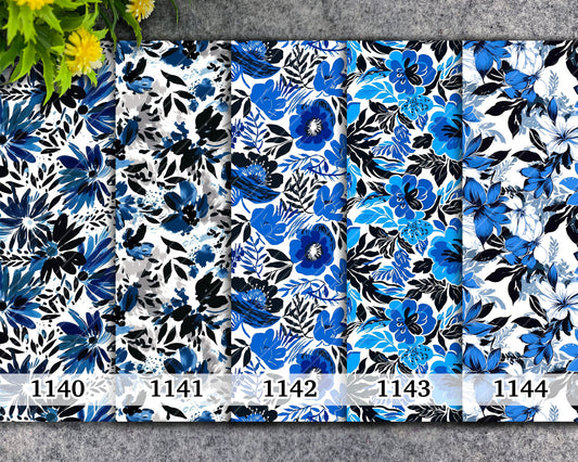 Water soluble Transfer paper for polymer clay, Blue abstract floral transfer paper, polymer clay image transfers, magic transfer paper