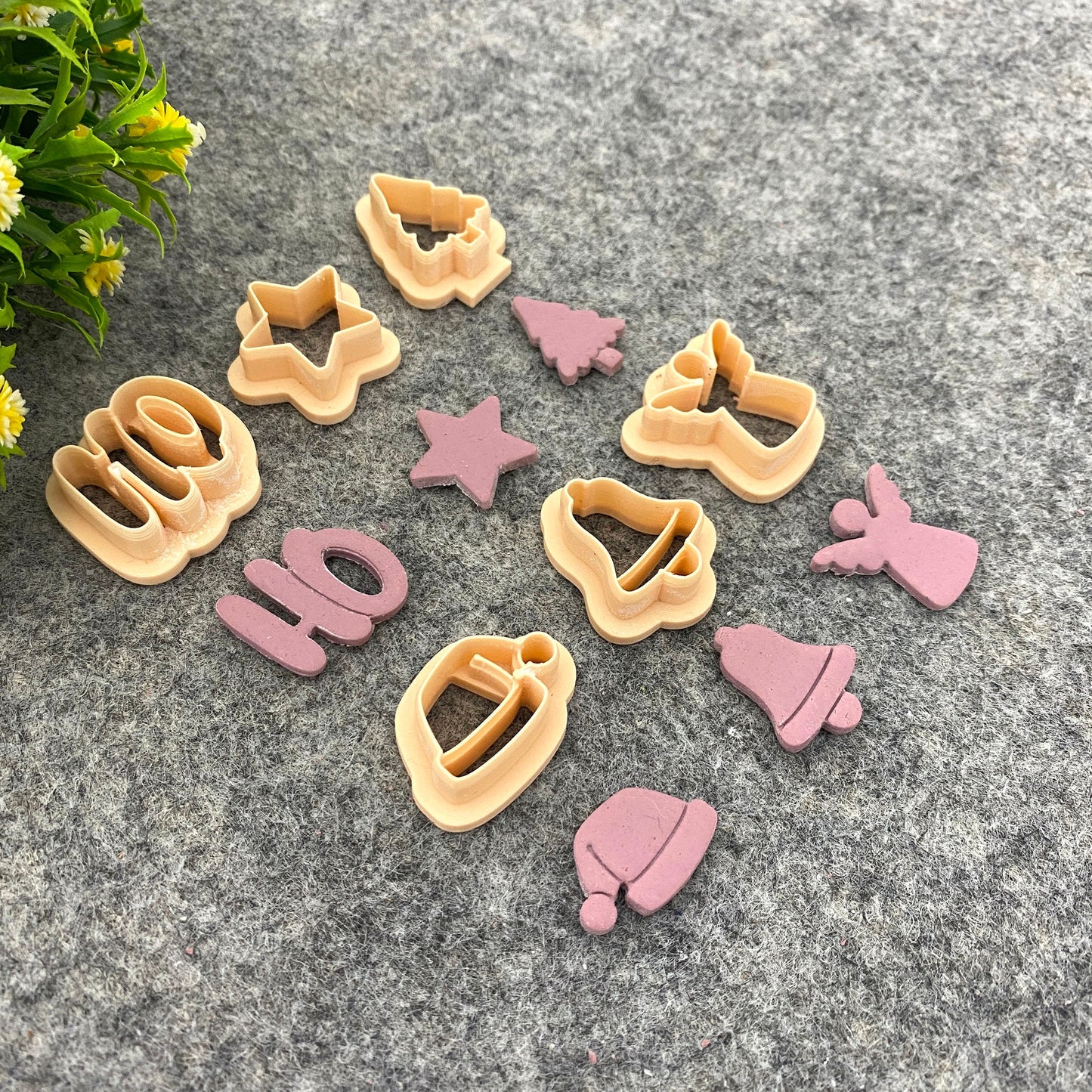 Christmas Clay cutters, Polymer Clay Cutters for Christmas | Winter Holiday Clay Earring Cutters | HO, Star, Xmas tree, Cap, Bell, Angel#676